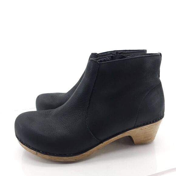 Dansko Maria 9302021400 Women's Eu 40 Bootie Black Leather Side Zip Ankle Boot - Picture 3 of 11